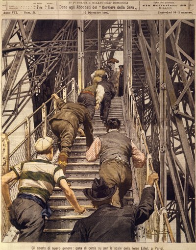 Neue Sportarten: Treppenlauf im Eiffelturm in Paris, 17. Dezember von Achille Beltrame