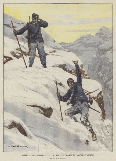 Überrascht von Eis und Schnee in den Bergen von Posina (Vicenza) von Achille Beltrame