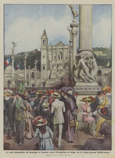 Auf der Monumentalbrücke am Sonntagnachmittag bei der Ausstellung in Turin, die besucht wurde von Achille Beltrame
