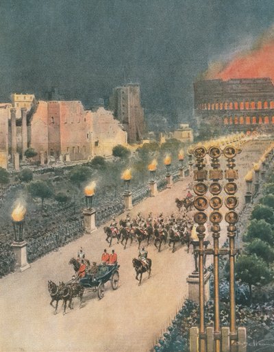 Triumphaler Einzug von Adolf Hitler in Rom, Illustration aus 
