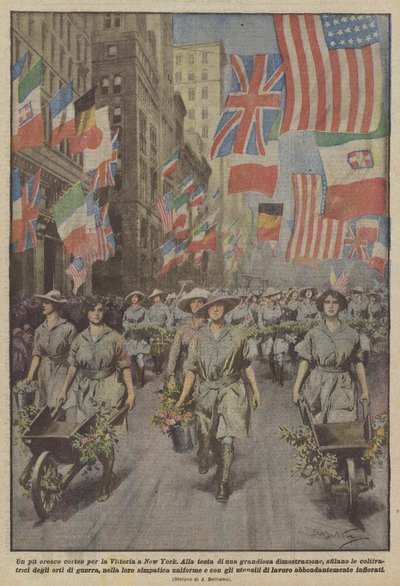 Ein malerischer Umzug für den Sieg in New York von Achille Beltrame