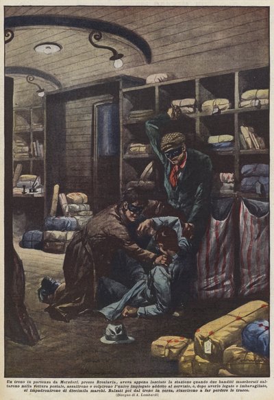 Ein Zug, der von Merzdorf bei Breslau abfuhr, hatte gerade den Bahnhof verlassen, als zwei von Achille Beltrame