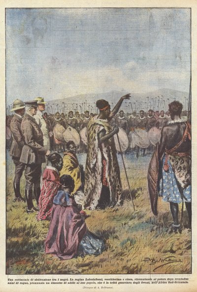 Eine Abdankungszeremonie unter den Schwarzen von Achille Beltrame