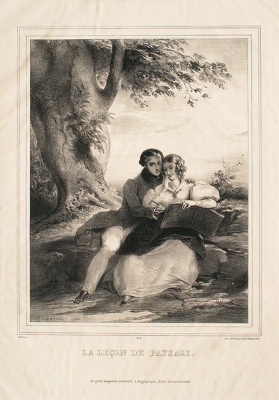 Die Landschaftslektion (La leçon de paysage) von Achille Devéria