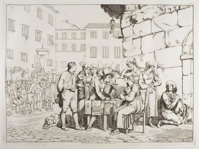 Der Schreiber auf der Piazza Montanara von Achille Pinelli