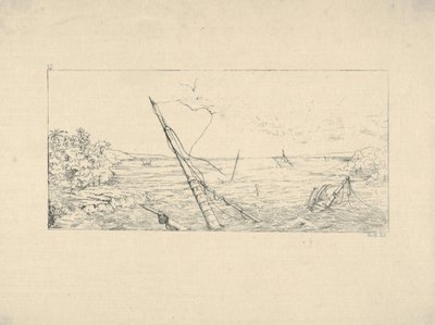 Steinblockade vor Charleston, South Carolina aus Confederate War Etchings, 1861-63 von Adalbert John Volck