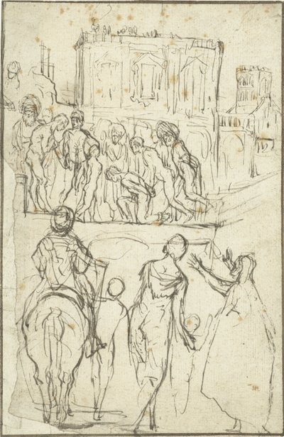 Josephus wird von Nicanor vor Kaiser Vespasianus geführt von Adam Elsheimer