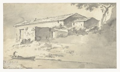 Haus in einer südlichen Landschaft von Adam Pijnacker