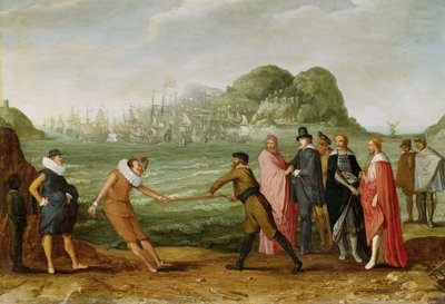 Allegorie des Sieges der Niederländer über die spanische Flotte bei Gibraltar am 25. April 1607, ca. 1615-30 von Adam Willaerts