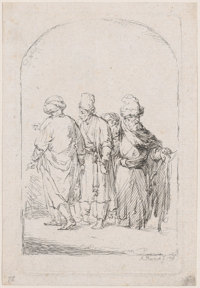 Gruppe von vier stehenden Männern in orientalischer Tracht, 1795 von Adam von Bartsch