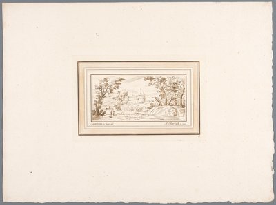 Flusslandschaft mit der Mauer einer Festung von Adam von Bartsch