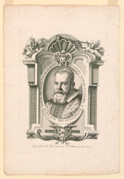 Porträt von Galileo Galilei (1562-1642) von Adamo Fioroni, active first half of 19th century