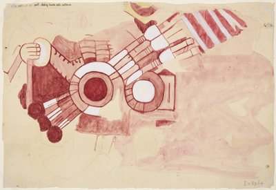 Kopie eines Fragmentes eines Gemäldes aus der Casa de Barrios, Teopancaxco, Teotihuacan, Bundesstaat Mexiko von Adela Breton