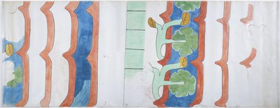 Kopie eines Wandgemäldes aus dem Tempel der Landwirtschaft, Teotihuacan, Mexiko von Adela Breton