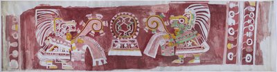 Kopie eines Wandgemäldes aus der Casa de Barrios in Teopancaxco, Teotihuacan, Bundesstaat Mexiko von Adela Breton