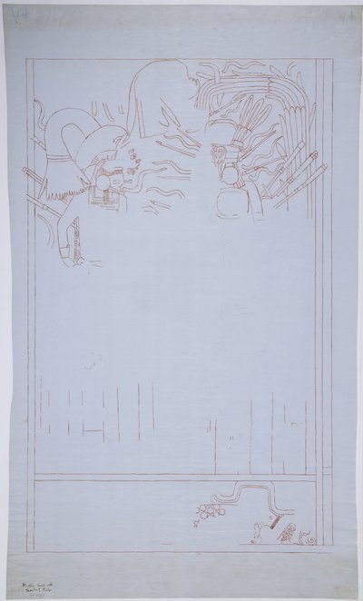 Kopie eines Wandgemäldes von der Ostwand, Oberer Tempel der Jaguare, Chichen Itza, Mexiko von Adela Breton