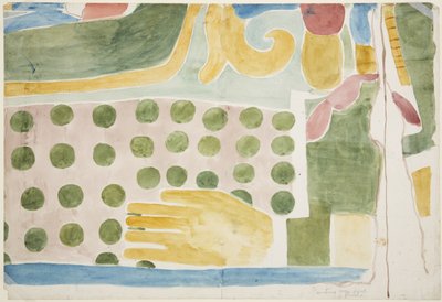 Gemälde eines Teils eines Wandgemäldes, das Menschenopfer darstellt, über der inneren Tür, innere Kammer, Oberer Tempel der Jaguare, Chichen Itza von Adela Breton