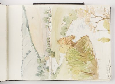 Skizzenbuch mit Tinten- und Graphitzeichnungen und Aquarellen von Adela Breton