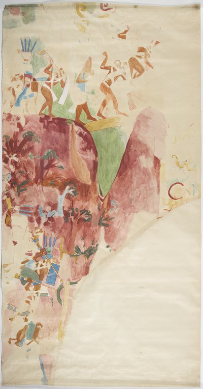 Abzeichnung eines Wandgemäldes von der Ostwand, Oberer Tempel der Jaguare, Chichen Itza, Mexiko von Adela Breton