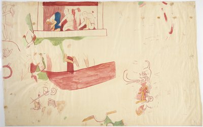 Wandgemälde von der Südostwand, innere Kammer, Oberer Tempel der Jaguare, Chichen Itza, Mexiko von Adela Breton
