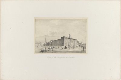Ansicht des Börsengebäudes in Rotterdam, 1854 von Adolf Carel Nunnink