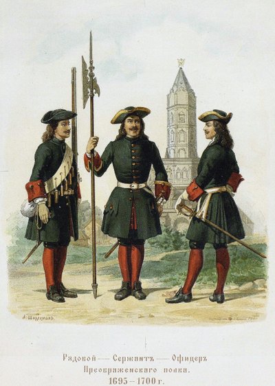 Uniformen des Preobraschenski-Regiments, 1695-1700, 1901-1904 von Adolf Charlemagne