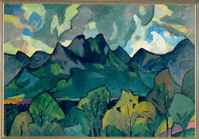 Bayerische Berglandschaft bei Brannenburg von Adolf Erbsloh