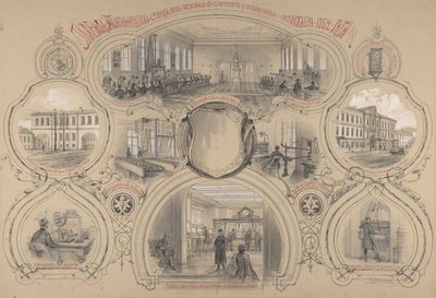 Das neu erbaute Haupttelegrafenamt in St. Petersburg, eröffnet am 14. Oktober 1862, 1862 von Adolf Jossifovich Charlemagne