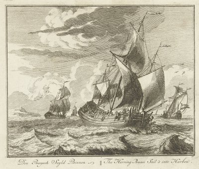Heringbuss segelt heimwärts, ca. 1725 von Adolf van der Laan