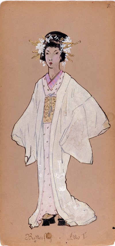 Kostüm der Figur Cio-Cio-San für die Oper „Madame Butterfly“ von Giacomo Puccini von Adolfo Hohenstein
