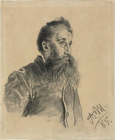 Porträt eines bärtigen Mannes von Adolph Menzel