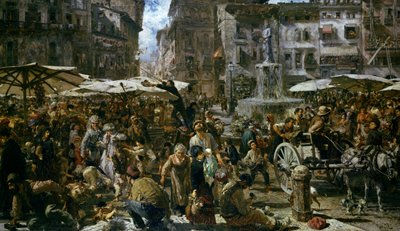 Der Markt von Verona von Adolph Menzel