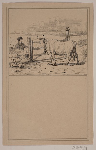 Das Mädchen und der Junge. Nr. 12 in Chr. Winther und M. Rørbye, "25 Bilder für kleine Kinder" von Johan Adolph Kittendorff