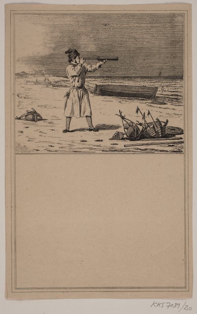 Der Lotse. Nr. 19 in Chr. Winther und M. Rørbye, "25 Bilder für kleine Kinder" von Johan Adolph Kittendorff