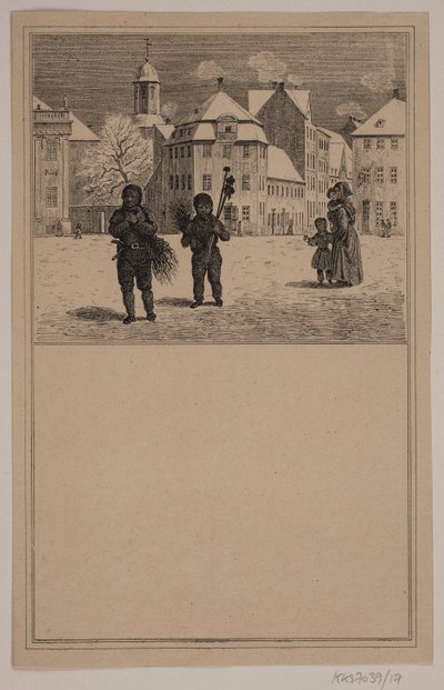 Die Schornsteinfeger. Nr. 16 in Chr. Winther und M. Rørbye, "25 Bilder für kleine Kinder" von Johan Adolph Kittendorff