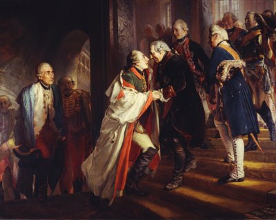 Begegnung Friedrichs II. mit Kaiser Joseph II. in Neiße im Jahre 1769 von Adolph Menzel
