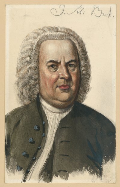 Bildnis Johann Sebastian Bach, Brustbild en face nach dem Gemälde von Elias Gottlob Haussmann von Adolph Menzel