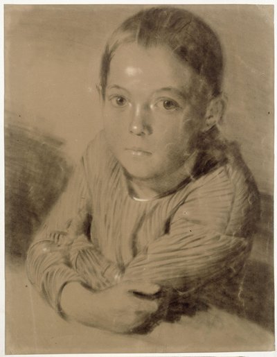 Brustbild eines Mädchens von Adolph Menzel