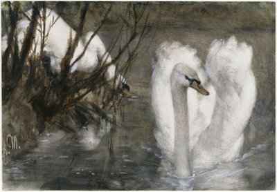 Die zwei Schwäne. Aus dem „Kinderalbum“ von Adolph Menzel