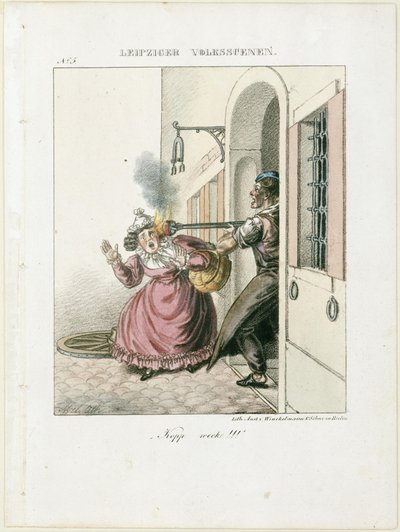 "Kopp weck!". Aus: Leipziger Volksszenen von Adolph Menzel