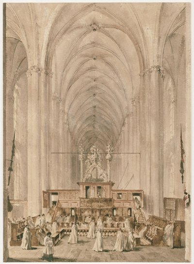 Mittelschiff der Elisabethkirche in Marburg von Adolph Menzel