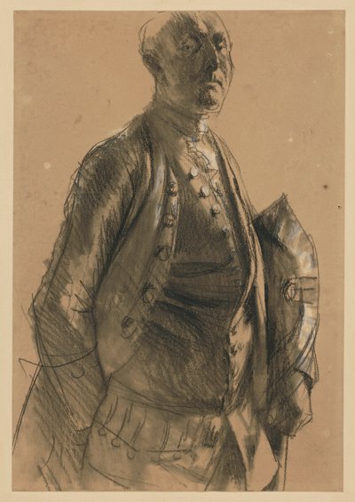 Modellstudie für Maupertuis. Vorstudie zum Gemälde „Flötenkonzert Friedrichs des Großen in Sanssouci“ von Adolph Menzel