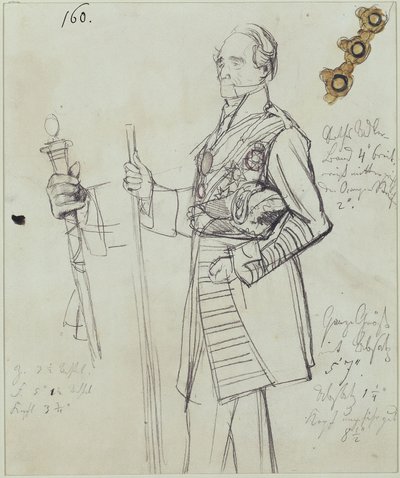 Oberzeremonienmeister Rudolf Graf Stillfried-Alcantara. Studie zum Gemälde „Krönung Wilhelms I. in Königsberg“ von Adolph Menzel