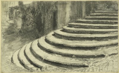 Portaltreppe der Maria-Magdalenen-Kirche in Karlsbad von Adolph Menzel