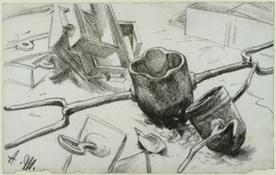 Studie zum „Eisenwalzwerk. Moderne Cyklopen“: Gusskelle von Adolph Menzel