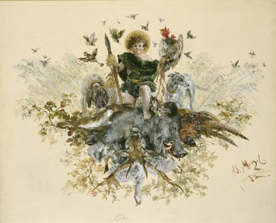 Tafelgeschirr: Bratenschüssel für Wildbret mit dem Hl. Hubertus von Adolph Menzel