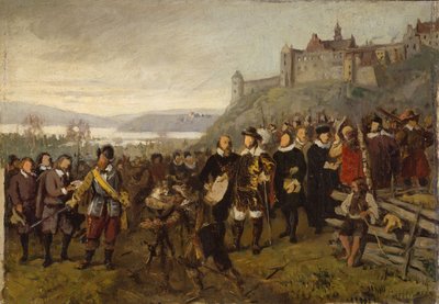 Gründung Christianias durch Christian IV. Skizze von Adolph Tidemand