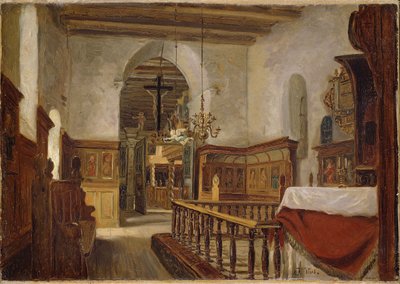 Innenraum der Kirche in Voss von Adolph Tidemand