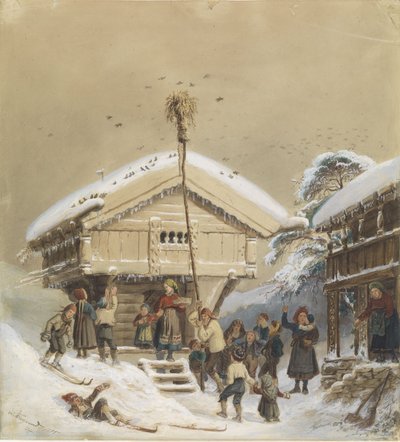 Norwegischer Weihnachtsbrauch von Adolph Tidemand