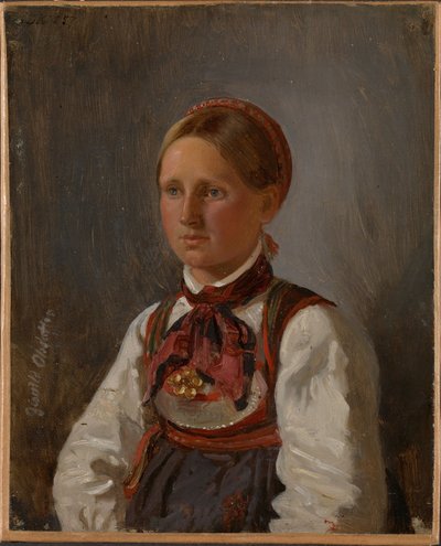 Porträt von Gunild Olsdatter aus Tinn von Adolph Tidemand